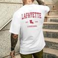 Lafayette ルイジアナ Laビンテージスポーツデザイン レッドプリント メンズTシャツ バックプリント 彼への贈り物