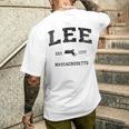 Lee Massachusetts Ma ビンテージ スポーツ デザイン ブラックプリント メンズTシャツ バックプリント 彼への贈り物