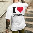 I Love Catharina メンズTシャツ バックプリント 彼への贈り物