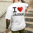I Love Japan お土産 観光ハート メンズTシャツ バックプリント 彼への贈り物