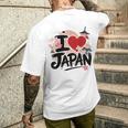 I Love Japan 桜 桜 日本の富士山 寺院 メンズTシャツ バックプリント 彼への贈り物