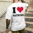 I Love Natsuko メンズTシャツ バックプリント 彼への贈り物