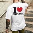 I Love Okinawa アイラブ 沖縄 メンズ 琉球 お土産 旅行 メンズTシャツ バックプリント 彼への贈り物