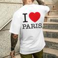 I Love Paris Graphic Novelty & Cool s メンズTシャツ バックプリント 彼への贈り物