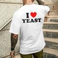 I Love Yeast 面白くてかわいい栄養パン屋フードヌーチファン メンズTシャツ バックプリント 彼への贈り物
