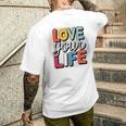 Love Your Life インスピレーション引用シャツ モチベーションアップ メンズTシャツ バックプリント 彼への贈り物