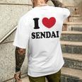 I Loveendai 仙台大好き メンズTシャツ バックプリント 彼への贈り物