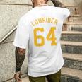 Lowrider 64 Jersey Number On The Back Classic Lowrider Car メンズTシャツ バックプリント 彼への贈り物
