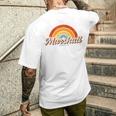 Marshall Minnesota Mnヴィンテージレインボーレトロ70年代 メンズTシャツ バックプリント 彼への贈り物