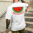 Meloncholy 面白い スイカ しゃれ フルーツ好き。 メンズTシャツ バックプリント 彼への贈り物