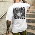 Monochrome Magic 幾何学トリックアート 長袖tシャツ メンズTシャツ バックプリント 彼への贈り物
