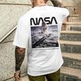 Nasaアポロ11号の月面宇宙飛行士の有名なワームロゴ メンズTシャツ バックプリント 彼への贈り物