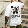 Nicole コスチューム かわいい 定義 名入れ Nicole メンズTシャツ バックプリント 彼への贈り物