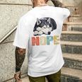 Nope 眠るシベリアンハスキーデザイン 長袖tシャツ メンズTシャツ バックプリント 彼への贈り物
