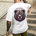 メンズ Papa Bear Face サングラス Papa Bear Lover 父の日 メンズTシャツ バックプリント 彼への贈り物