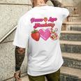 Peace Love イチゴ好き 果物食主義者 果実 果実 果実 メンズTシャツ バックプリント 彼への贈り物