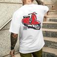Piaggio クラシックスクーター イタリア製 ピンク メンズTシャツ バックプリント 彼への贈り物