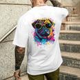 Pug Dog Lovers カラフル ポップアート パグ 長袖tシャツ メンズTシャツ バックプリント 彼への贈り物