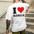 Red Heart I Love Korea メンズTシャツ バックプリント 彼への贈り物