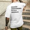 Reduzieren Wiederverwenden Recyceln Wiederholen メンズTシャツ バックプリント 彼への贈り物