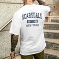 Scarsdale New York Ny ビンテージスポーツデザイン ネイビー メンズTシャツ バックプリント 彼への贈り物