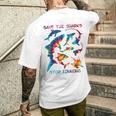 Stop Finning ジンベエザメ シュモクザメサメの種類タイダイ 長袖tシャツ メンズTシャツ バックプリント 彼への贈り物