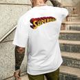 Super Daduperdad uperhero Dad メンズTシャツ バックプリント 彼への贈り物