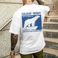 Svalbard ノルウェー ポーラーベア ロングイヤービーン スピッツベルゲン オーロラ メンズTシャツ バックプリント 彼への贈り物