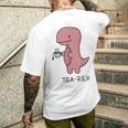 Tea Rex ユーモラスパン。 メンズTシャツ バックプリント 彼への贈り物
