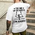 Tie Me Up In Knots & I'm Happy エアリアル ヨガ 体操選手 エアリスト メンズTシャツ バックプリント 彼への贈り物