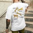 Type Of Cheetahs Breeds Collection、チータープリント、ビッグキャット メンズTシャツ バックプリント 彼への贈り物