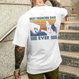 Vintage Best Frenchie Dad Ever Bulldog Francese Papà Natale T-shirt da uomo con stampa posteriore Regalos para él