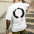 Zen Calligraphy Buddhist Enso Circle メンズTシャツ バックプリント 彼への贈り物
