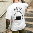 「パン-おにぎり」おもしろ 筆文字 服 面白い文字入り メンズTシャツ バックプリント 彼への贈り物