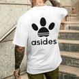 【バックプリント・背中側】Asides アシデス 足です。肉球です。【変なtシャツ屋】スポーツ ブランド パロディ 面白 長袖tシャツ メンズTシャツ バックプリント 彼への贈り物