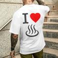 【バックプリント・背中側】アイラブ・温泉 マーク お風呂 銭湯 記号 お土産 旅行 ハート スタッフ 面白い メンズTシャツ バックプリント 彼への贈り物