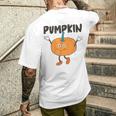 かぼちゃ Pumpkin キャラクター 顔 イラスト かわいい おもしろ シンプル ゆるい 野菜 ゆるキャラ メンズTシャツ バックプリント 彼への贈り物