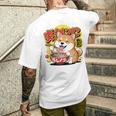 かわいい 柴犬 ラーメン好き おもしろい 日本犬 長袖tシャツ メンズTシャツ バックプリント 彼への贈り物