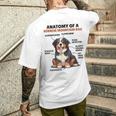 かわいい犬の説明 バーニーズ・マウンテン・ドッグの解剖学 メンズTシャツ バックプリント 彼への贈り物