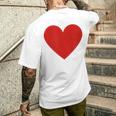 かわいい赤ミニマリスト ハート メンズTシャツ バックプリント 彼への贈り物