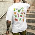 かわいい野菜 かわいい野菜 ヘルシーフード 食べる ビーガン メンズTシャツ バックプリント 彼への贈り物