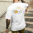 ぐでたま みんなどうせいつもぐでぐでしてっしょ？ ライトカラー メンズTシャツ バックプリント 彼への贈り物