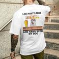 ただビール飲みたい&吊るしw おれのシベリアンハスキー メンズTシャツ バックプリント 彼への贈り物