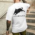 にゃに見てんだよ 猫 おもしろ 可愛い ねこ ネコ 猫 ネコ 猫 柄 かわいい メンズTシャツ バックプリント 彼への贈り物
