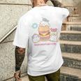 まるもふびより ハンバーガー メンズTシャツ バックプリント 彼への贈り物