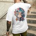 アニメ 漫画 モチーフ カラフル イラスト アニメ メンズTシャツ バックプリント 彼への贈り物