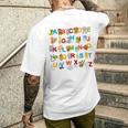 アルファベット動物学習abc キュート キッズ 教育 小道具 メンズTシャツ バックプリント 彼への贈り物