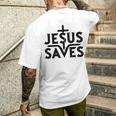 イエス・キリスト教徒を救う メンズTシャツ バックプリント 彼への贈り物