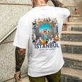 イスタンブール、トルコ 猫の街 Istanbul Turkey City Of Cats メンズTシャツ バックプリント 彼への贈り物