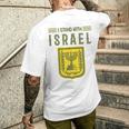イスラエルシャツ サポート イスラエルスタンド イスラエル国旗付き メンズTシャツ バックプリント 彼への贈り物